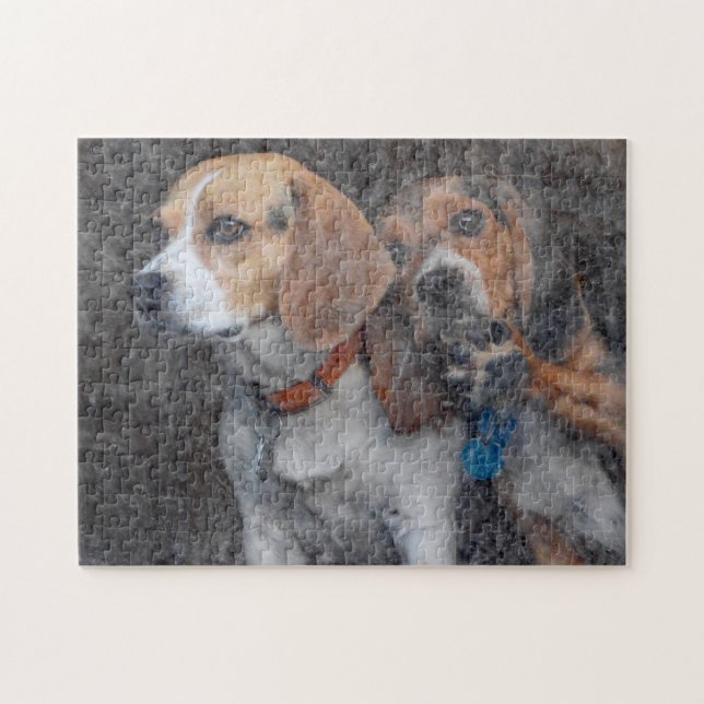 Funny Beagle Dirty Storm Door Jigsaw Puzzle (Horizontal)