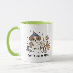 Funny Beagle Dog Art Lover Birthday Celebration Mug