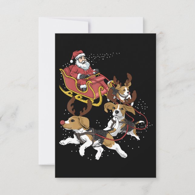 Funny Beagle Dog Christmas Gift For Dog Lover RSVP Card (Front)