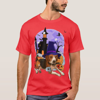 Funny Beagle Dog Halloween Witch Pumpkin T-Shirt