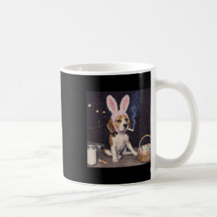 Funny Beagle Dog Retro Bunny Ears Smoking Easter E Coffee Mug