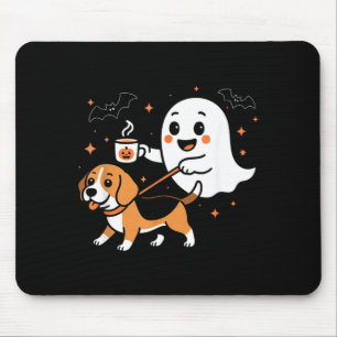 Funny Beagle Ghost Halloween Spooky Season Dog Mouse Pad