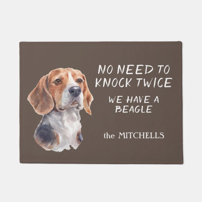 Funny Beagle Hound Doormat (Front)