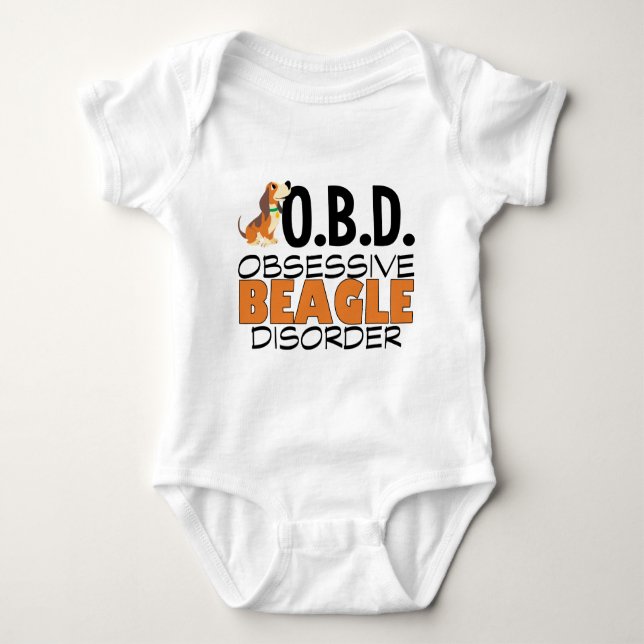 Funny Beagle Obsessed Baby Bodysuit (Front)