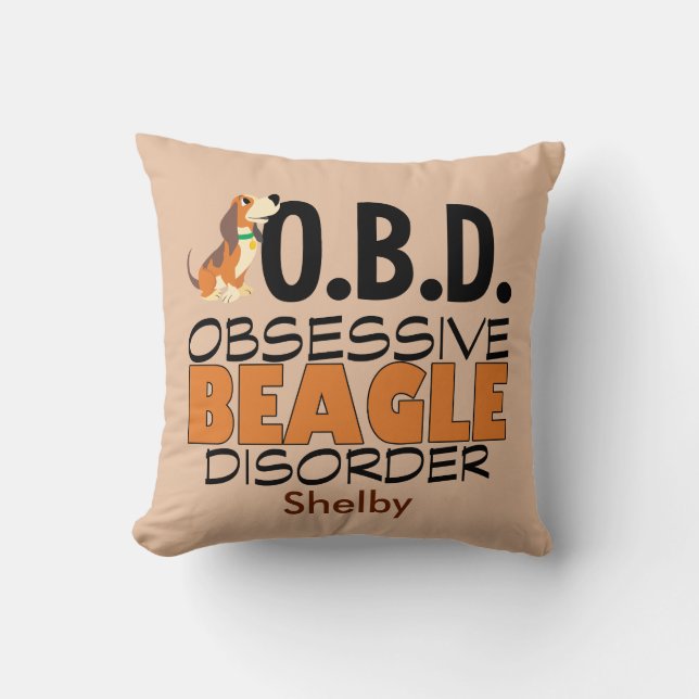 Funny Beagle Obsessed Custom Cushion (Front)