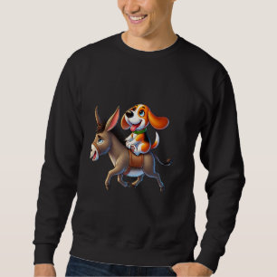 Funny Beagle on a Donkey, Beagle Mum, Beagle Dad Sweatshirt