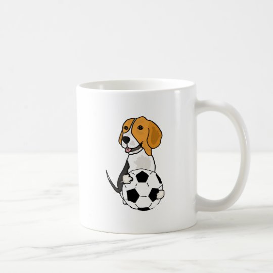 Funny Beagle Playing Soccer Coffee Mug