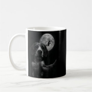 Funny Beagle Selfie Flying Witch Halloween Dog Coffee Mug