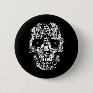 Funny Beagle Skull Dog Skeleton Halloween 6 Cm Round Badge