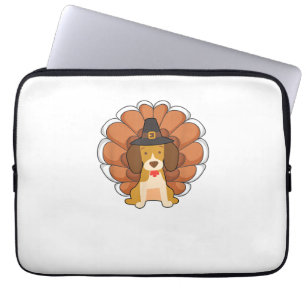 Funny Beagle Turkey Funny Thanksgiving Dog Tee Laptop Sleeve