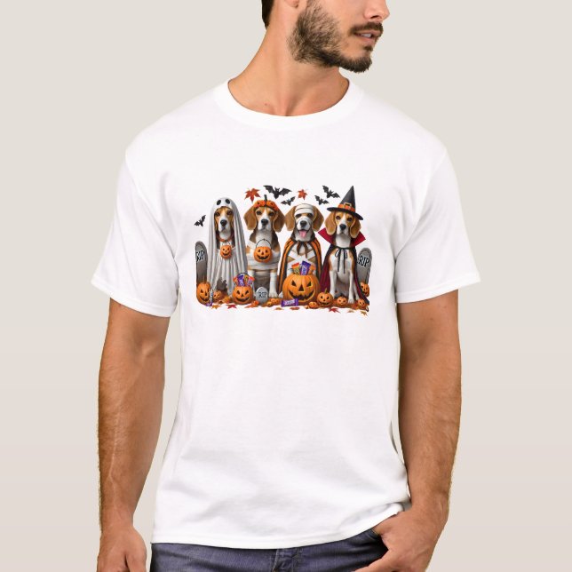Funny Beagles Halloween Dog Lover T-Shirt (Front)
