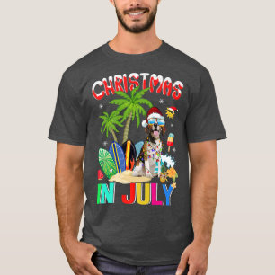 Funny Beagles in Santa Hat Sunglasses Christmas In T-Shirt