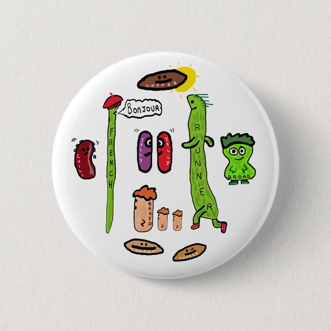 Funny Bean Puns 6 Cm Round Badge (Front)