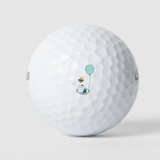 Funny bear and bee golf balls