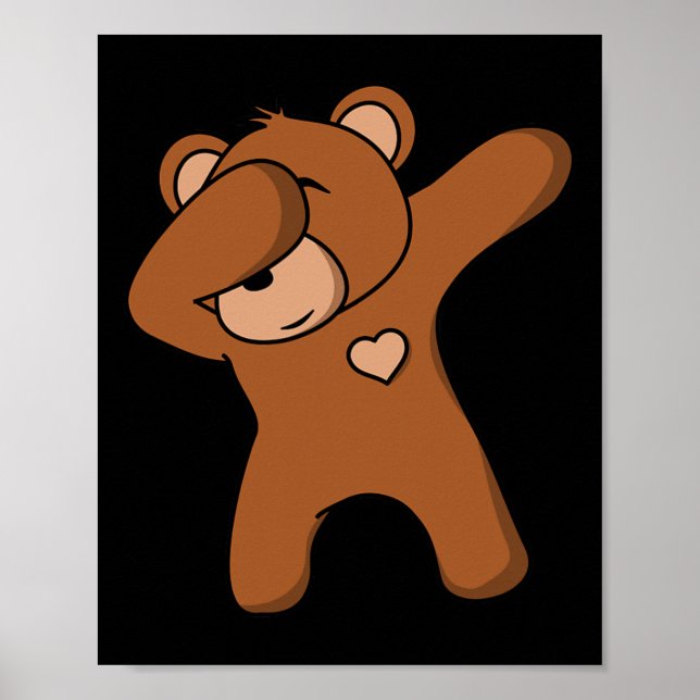 Funny Bear Bear Dancing Dab Bear Party Dancing Bea Poster (Front)