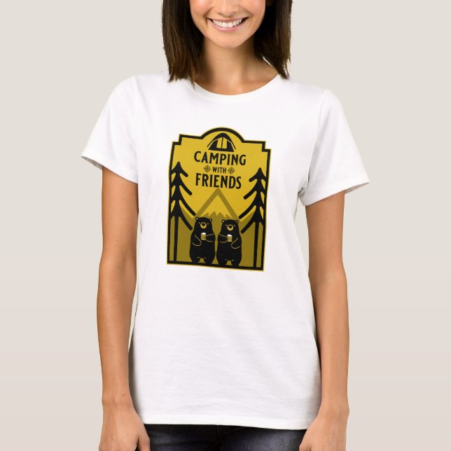 Funny Bear Camp Adventure Canada T-Shirt (Front)