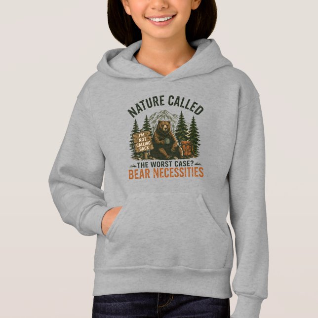Funny Bear Camping Sign Nature Called (Front)