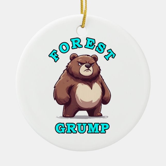 Funny Bear Ceramic Ornament (Front)