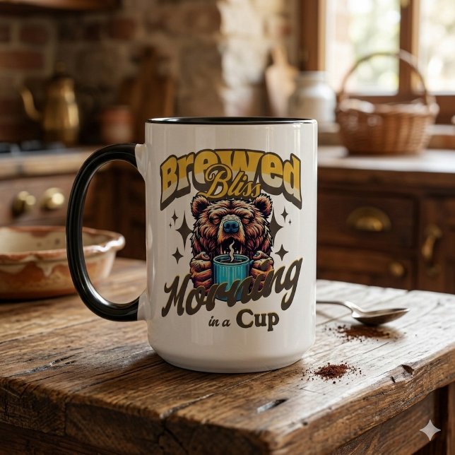 Funny Bear Coffee Drinker Mug (Creator Uploaded)