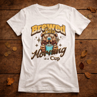 Funny Bear Coffee Drinker T-Shirt