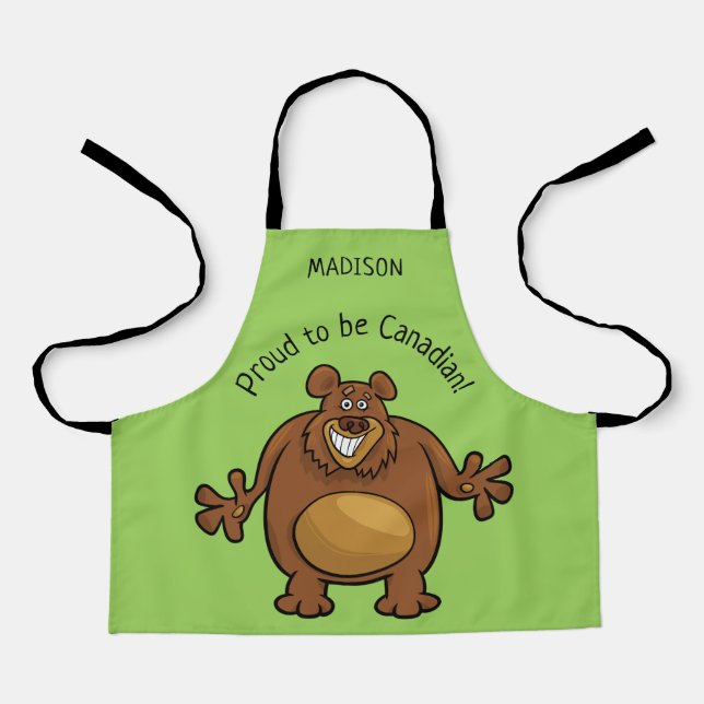 Funny Bear custom text & colour fleece blankets Apron (Front)