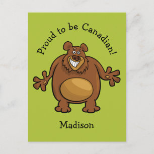 Funny Bear custom text & colour postcard