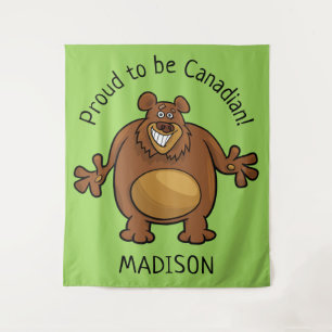 Funny Bear custom text & colour tapestry