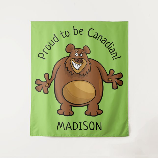Funny Bear custom text & colour tapestry (Front)