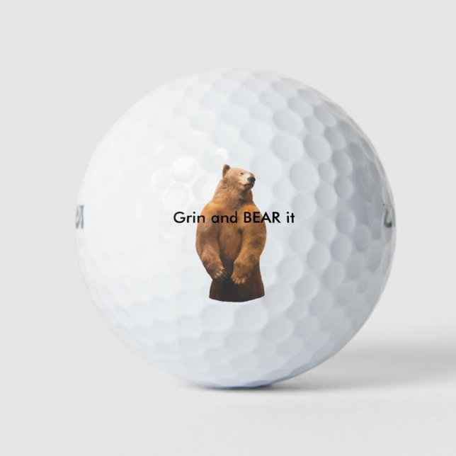 Funny Bear Design Golf Balls (Front)