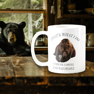 Funny Bear drinking Coffee Saying Mug