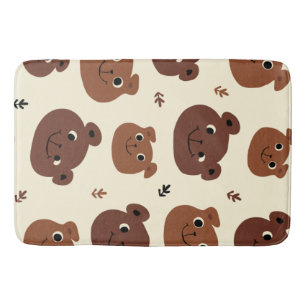 Funny bear face bath mat