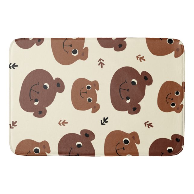Funny bear face bath mat (Front)