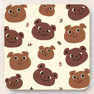 Funny bear face coaster