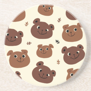 Funny bear face coaster
