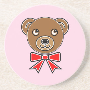 Funny bear face coaster
