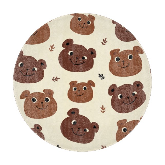 Funny bear face cutting board (Front)