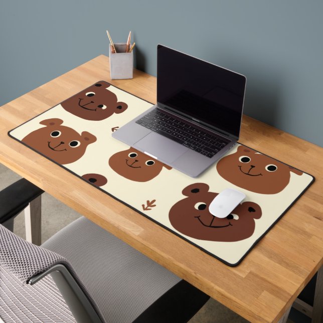 Funny bear face desk mat (Office 2)