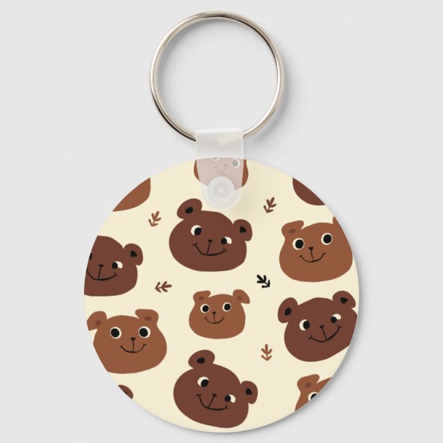 Funny bear face key ring (Front)