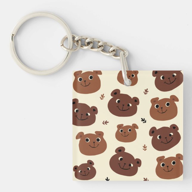 Funny bear face key ring (Front)