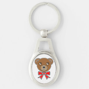 Funny bear face key ring