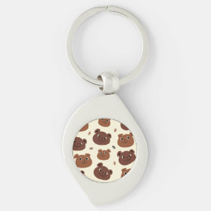Funny bear face key ring