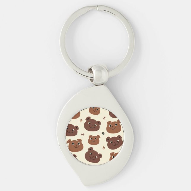 Funny bear face key ring (Front)