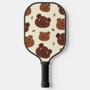 Funny bear face pickleball paddle