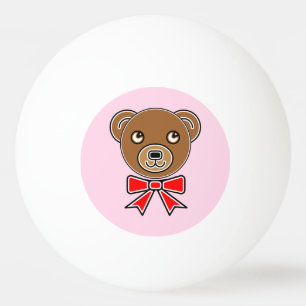 Funny bear face ping pong ball