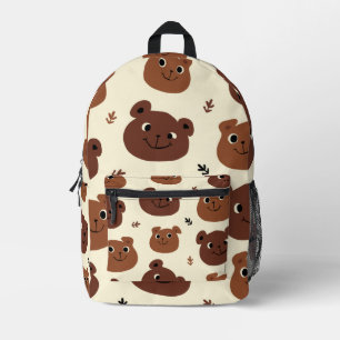 Funny bear face printed backpack