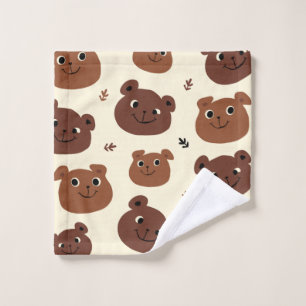 Funny bear face wash cloth