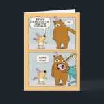 Funny Bear Finding a Noisemaker Birthday Card<br><div class="desc">This funny birthday card features a dog tell its bear friend to grab a noisemaker,  and the bear grabbing an especially noisy one.

Thanks for choosing this original design by © Chuck Ingwersen. I post my cartoons just about every day on Instagram: https://www.instagram.com/captainscratchy</div>