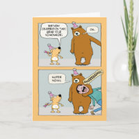 Funny Bear Finding a Noisemaker Birthday