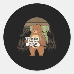 Funny Bear Foxtrots Deltas Tango  Classic Round Sticker