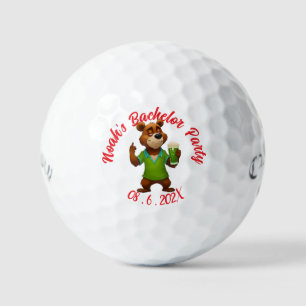 Funny Bear Golf Balls Middle Finger Beer Design